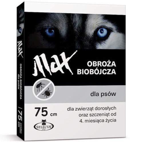 Selecta HTC Max 75cm - obroża przeciw pchłom i kleszczom dla dużych psów, czarna