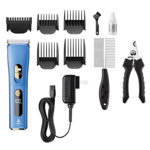 Andis enVision Cordless Clipper Pet Kit - bezprzewodowa maszynka do strzyżenia psa, zestaw 12 elementów