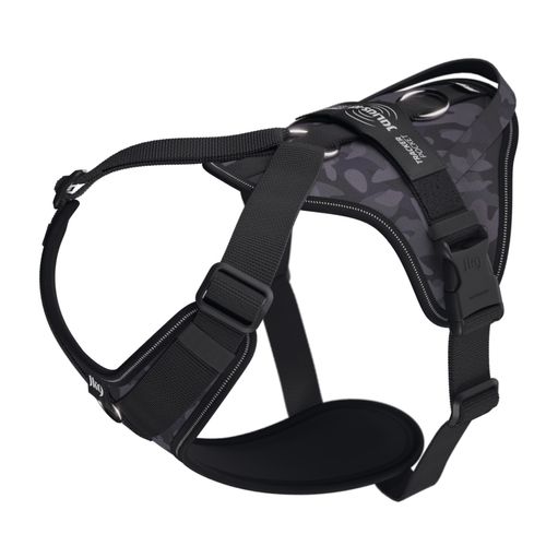 Julius-K9 IDC Longwalk Light Harness Night Camo - lekkie szelki trekkingowe dla psa, z kieszonką na lokalizator GPS