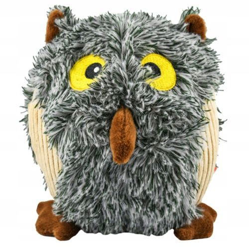 Pet Nova Plush Gray Owl 14cm - pluszowa sowa, zabawka dla psa z piszczałką