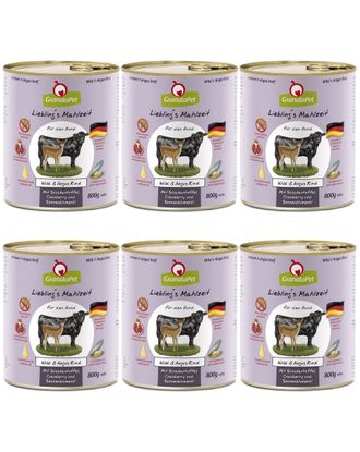 GranataPet Venison & Angus Beef - bezzbożowa mokra karma dla psa, dziczyzna i wołowina - 6x 800g