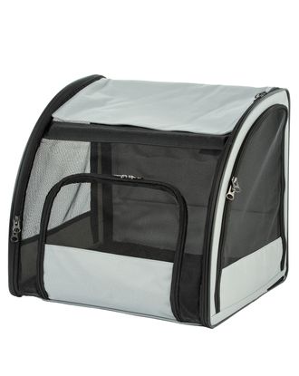 Flamingo Car Seat Rey - przewiewny transporter samochodowy dla psa i kota, do 8kg, 45x39x41cm, szary