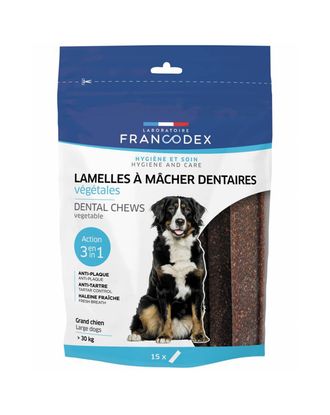 Francodex Dental Chews 15szt. - przysmaki dentystyczne dla dużych psów, usuwające kamień i brzydki zapach z pyska