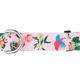 Flamingo Collar Sera Pink - kolorowa obroża dla psa, regulowana, wzór flamingi, kwiaty, różowa