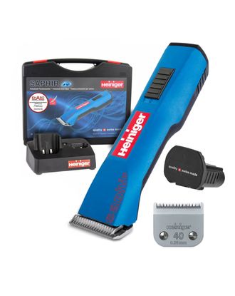 Heiniger Saphir Vet - Professional, Cordless Veterinary Clipper With Blade no. 40 - One Battery