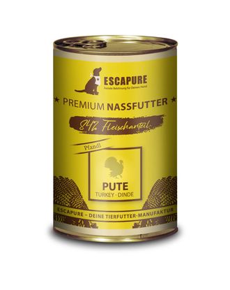 Escapure Pfandl Pute - mokra karma dla psa, indyk z warzywami, 84% mięsa - 400g