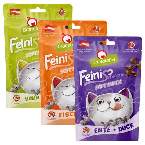 Zestaw GranataPet FeiniSchmaus 3x 50g - miękkie smaczki dla kota, mix 3 smaków