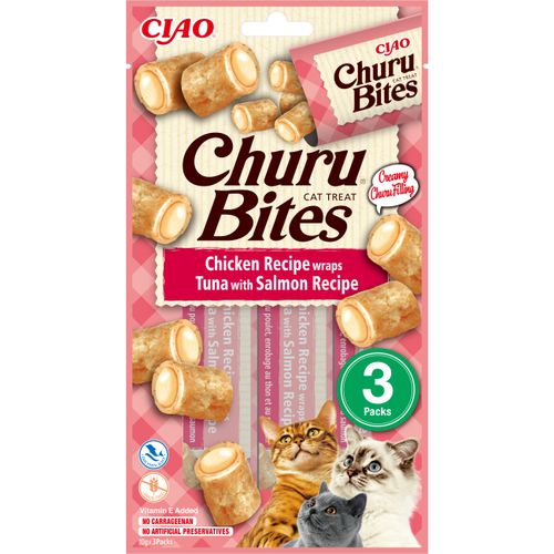 Inaba Churu Bites Cat 3x10g - przysmaki dla kota z kurczakiem, tuńczykiem i łososiem