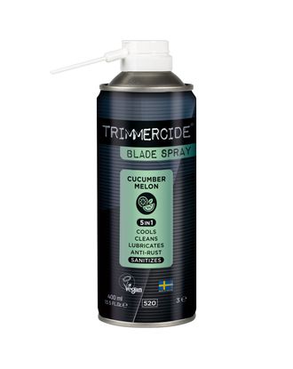 Trimmercide Blade Spray 5in1 Cucumber & Melon 400ml - preparat do konserwacji i czyszczenia ostrzy, zapach ogórka z melonem