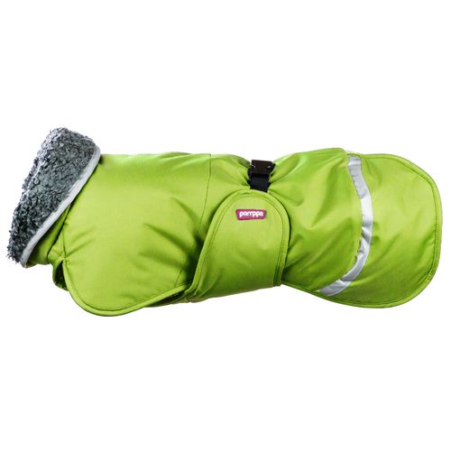Toppa Pomppa for Harness Lime - bardzo ciepła kurtka zimowa dla psa, z otworem na szelki, limonkowa