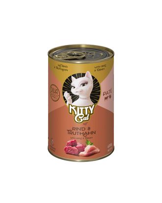 Kitty Cat Beef & Turkey Pate - bezzbożowa mokra karma, pasztet dla kota, z wołowiną i indykiem - 400g