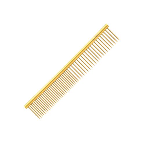 So Posh Metal Comb Petite 15,5cm - metalowy grzebień groomerski, złoty, mieszane piny 50/50