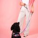 Julius-K9 MoreColor Leash Vibe 120cm - smycz taśmowa dla psa, neoprenowy uchwyt, w kolorowe palmy