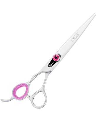 Kenchii Love Lefty Straight Scissors - profesjonalne, leworęczne nożyczki groomerskie z ergonomicznym uchwytem, proste
