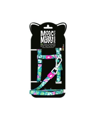 Max&Molly Cat Harness & Leash Tropical - zestaw szelki i smycz dla kota, wzór tropikalne liście